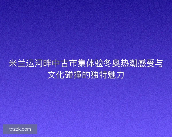 米兰运河畔中古市集体验冬奥热潮感受与文化碰撞的独特魅力
